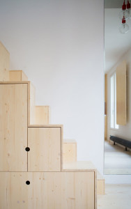Storage Cabinets Under Wood Stairs