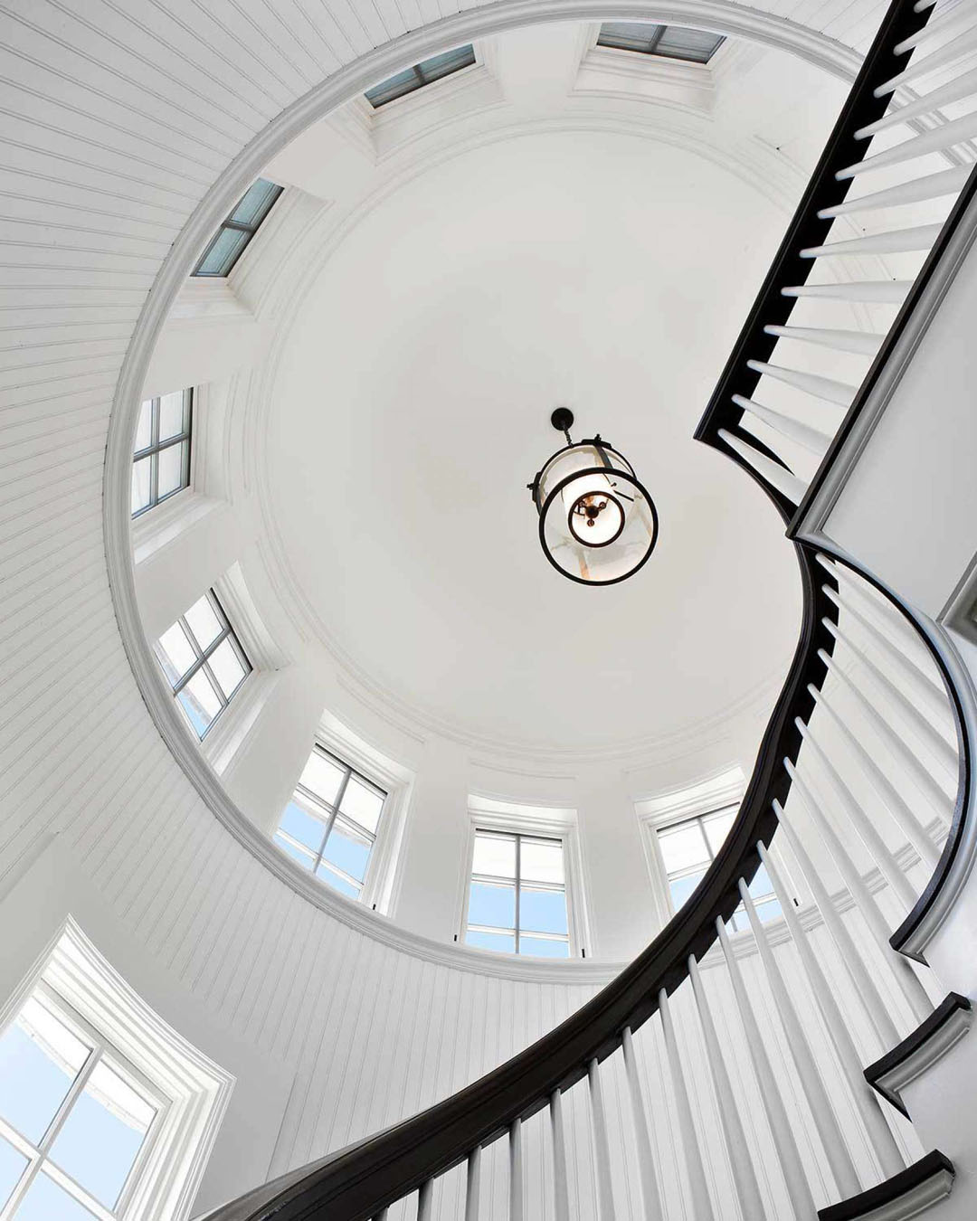 Curved Staircase with Domed Ceiling
