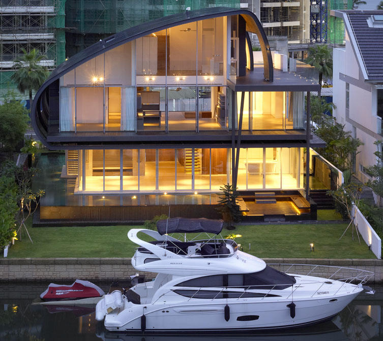 House with private boat dock by the marina