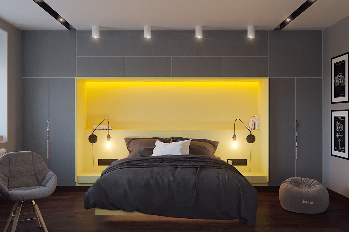 Grey and Yellow Bedroom Ideas