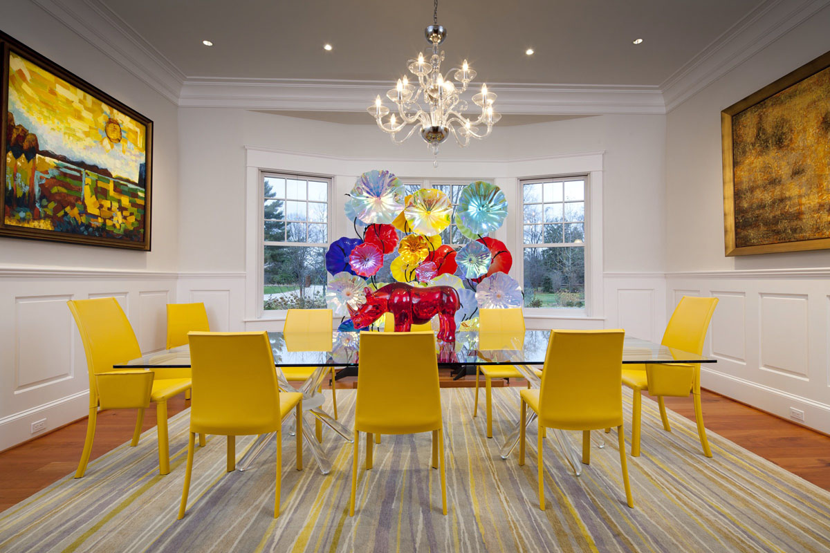 Yellow Themed Contemporary Dining Room