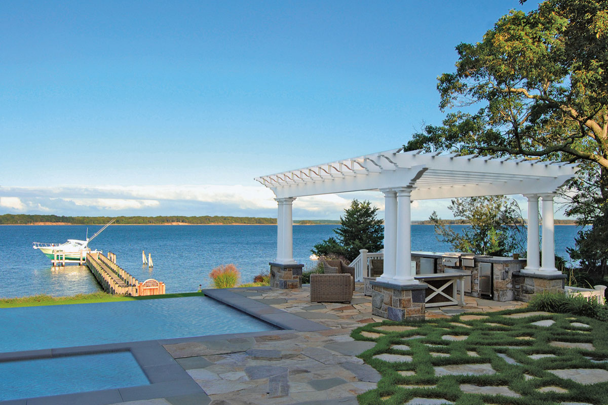 Long Island Sound Backyard Pool 