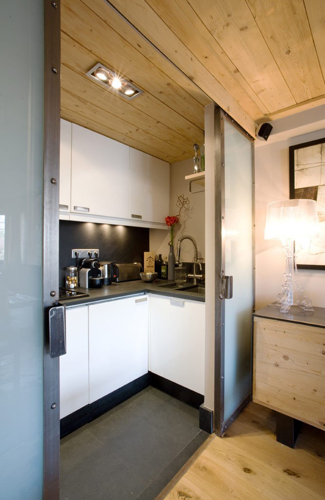 Kitchen with Sliding Door