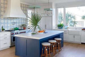 Beachy, Blue Coastal Style Kitchen