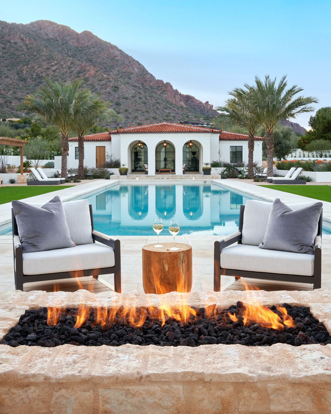 Backyard Pool with Camelback Mountain Backdrop