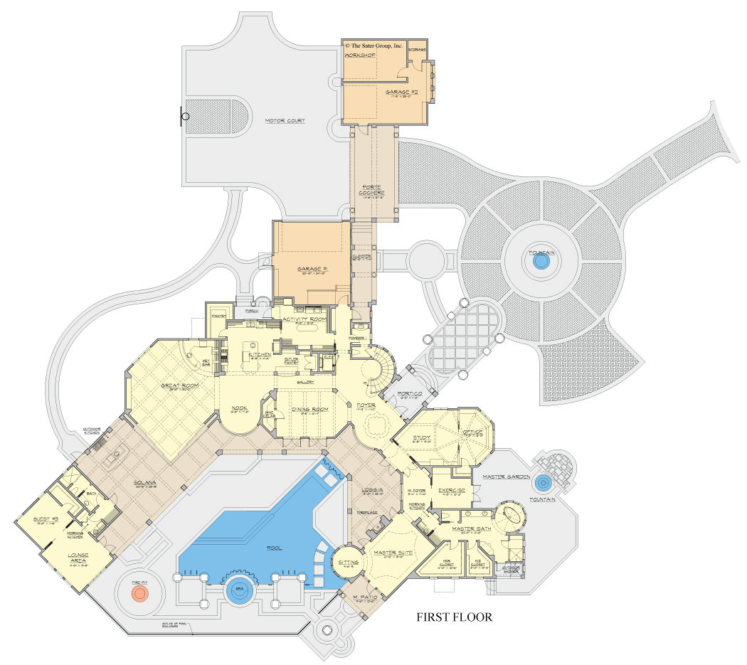 Spanish Colonial Style Mediterranean Home Floor Plan