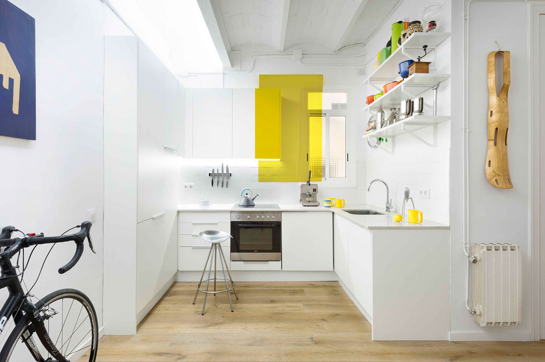 Minimalist Small White Kitchen