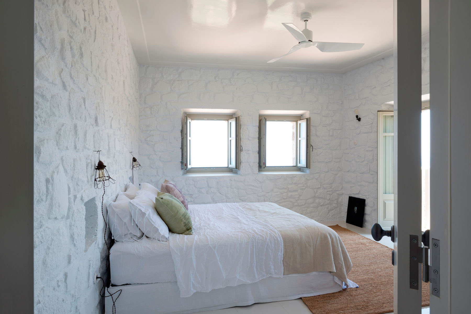 Greek Stone Villa Bedroom