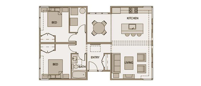 1,000 square foot prefab home floor plan