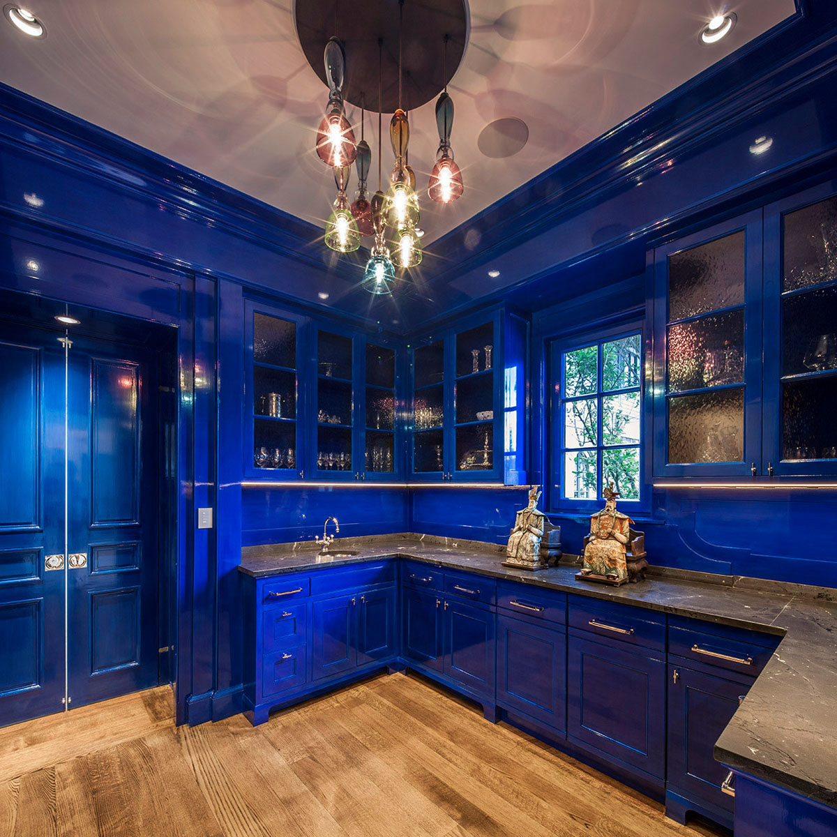 Blue Kitchen Bar with Secret Door