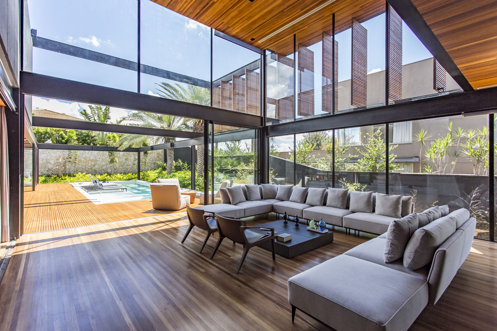 Modern Residence in Brazil Features Stones Wood Glass 