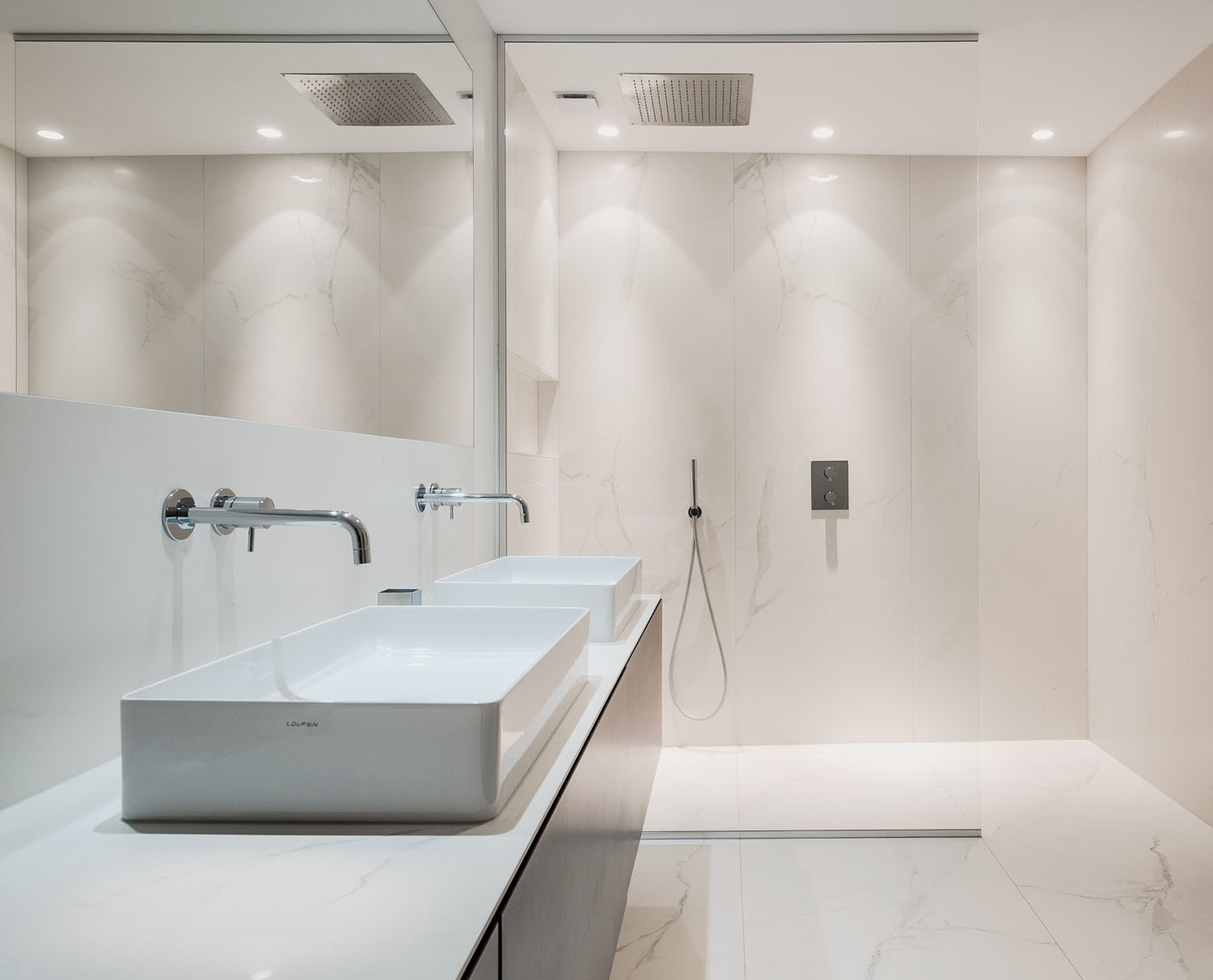 Modern Bathroom with White Marble