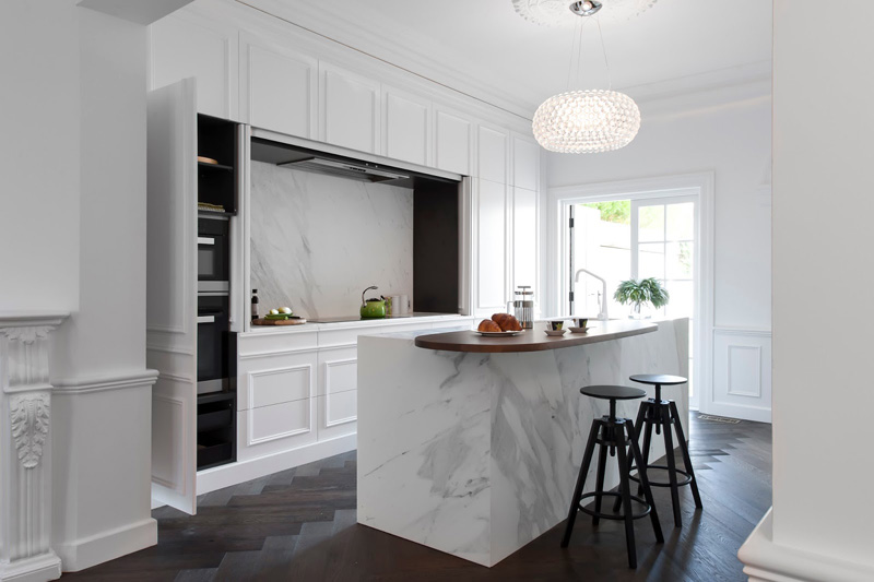 Parisian Style Contemporary Hidden Kitchen