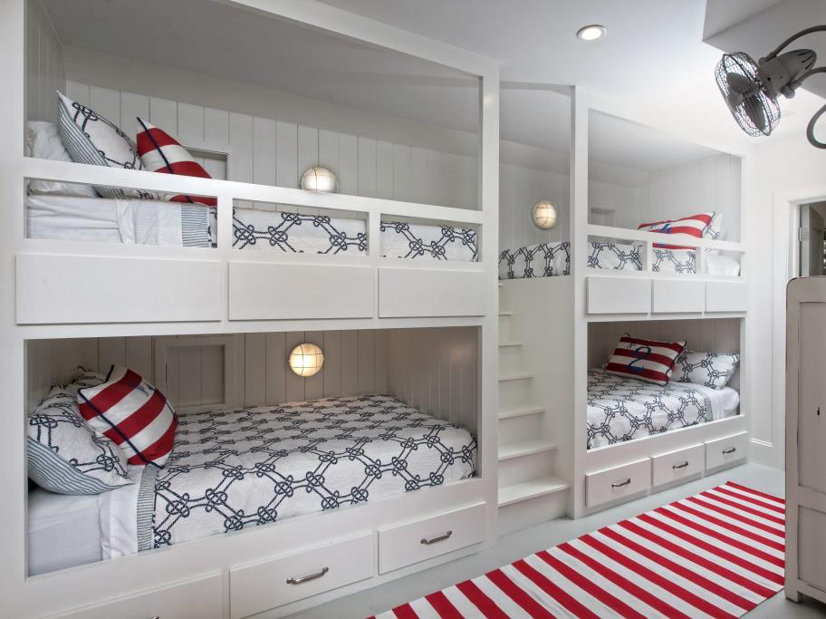 Nautical Theme Girls’ Bunk Room