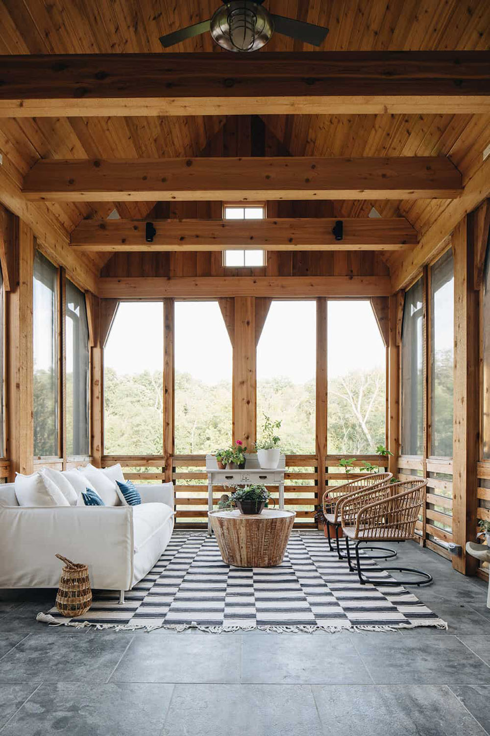 Screened Porch with Cathedral Ceiling