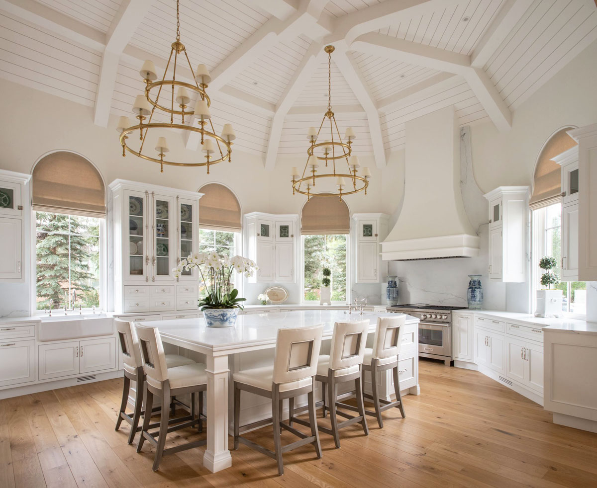 All-White Double-Height French Country Kitchen
