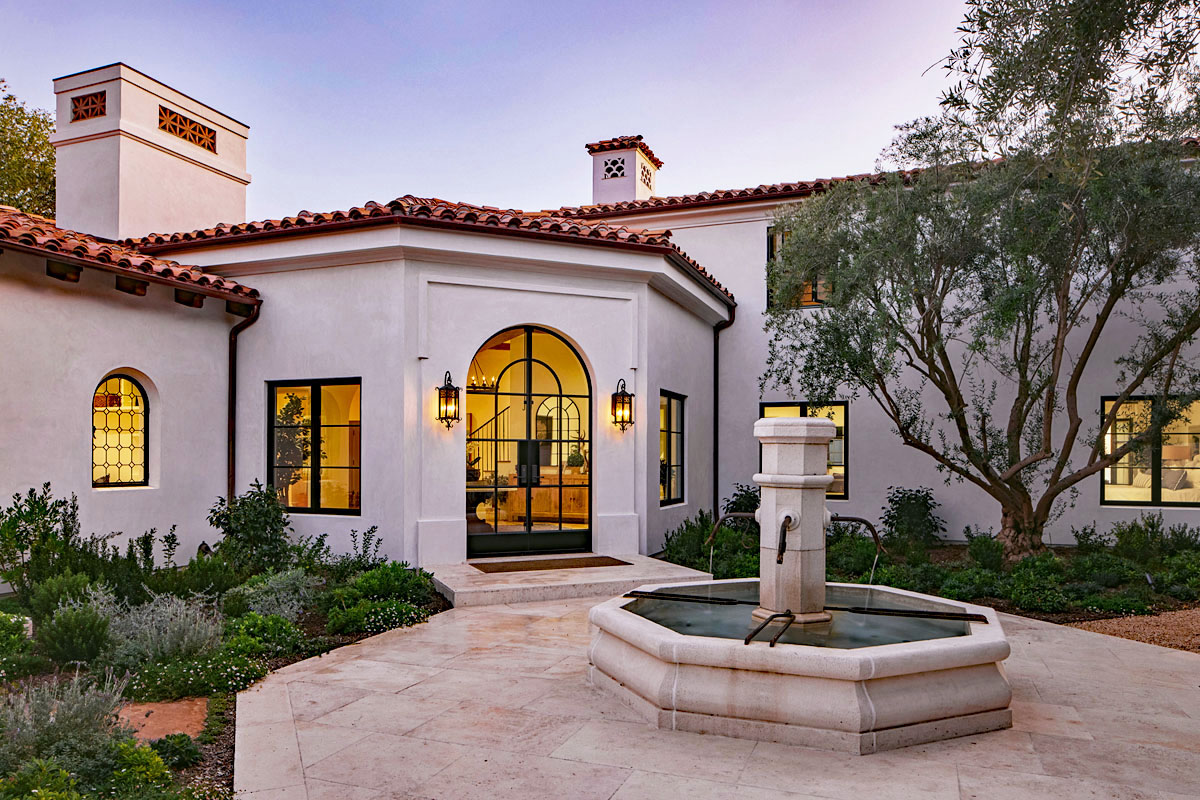 Glass and Steel Arched Front Door