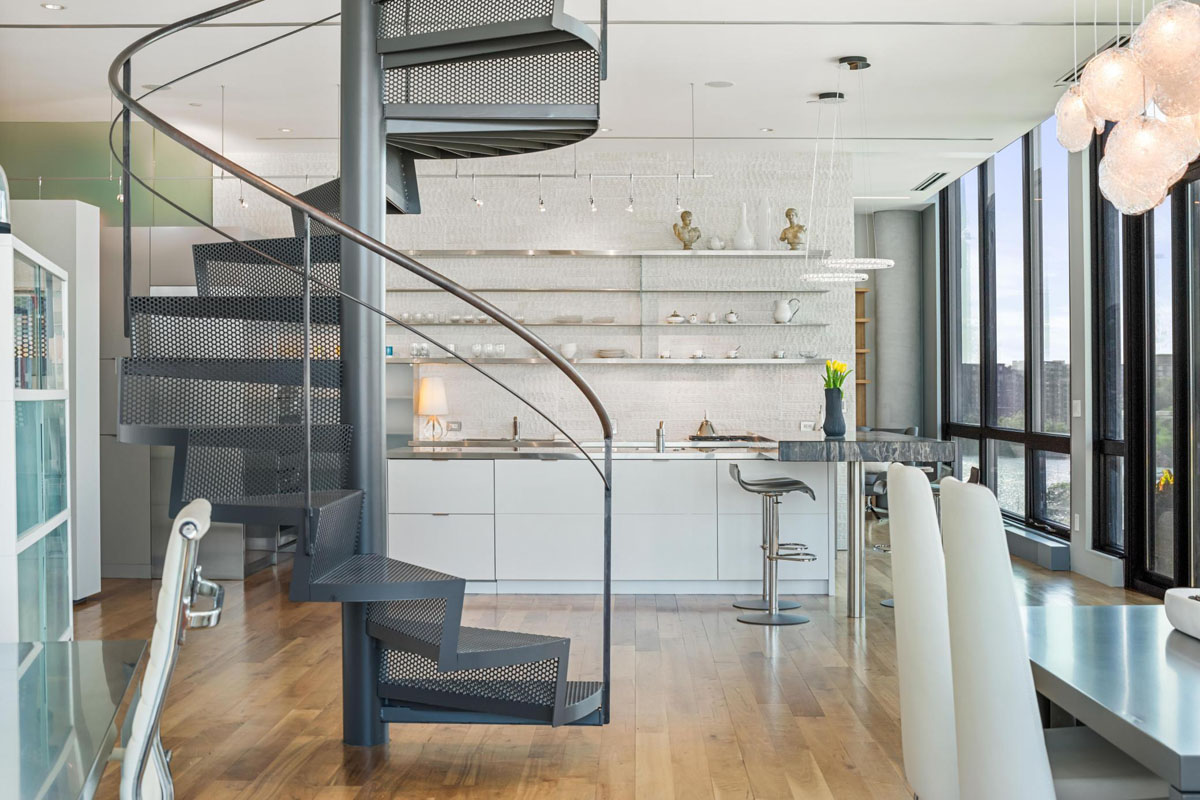 Modern Apartment Metal Spiral Staircase