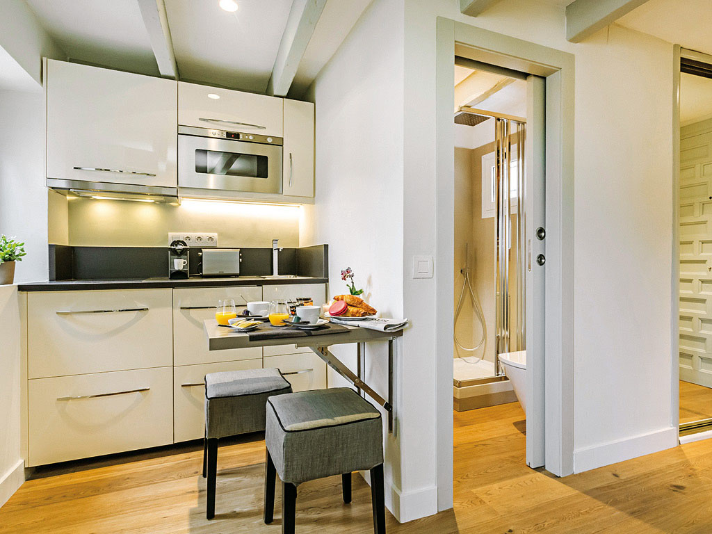 Tiny White Modern Kitchen