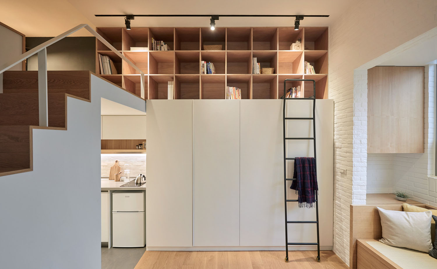 Tiny Studio Apartment In Taipei City With Sleeping Loft Idesignarch Interior Design