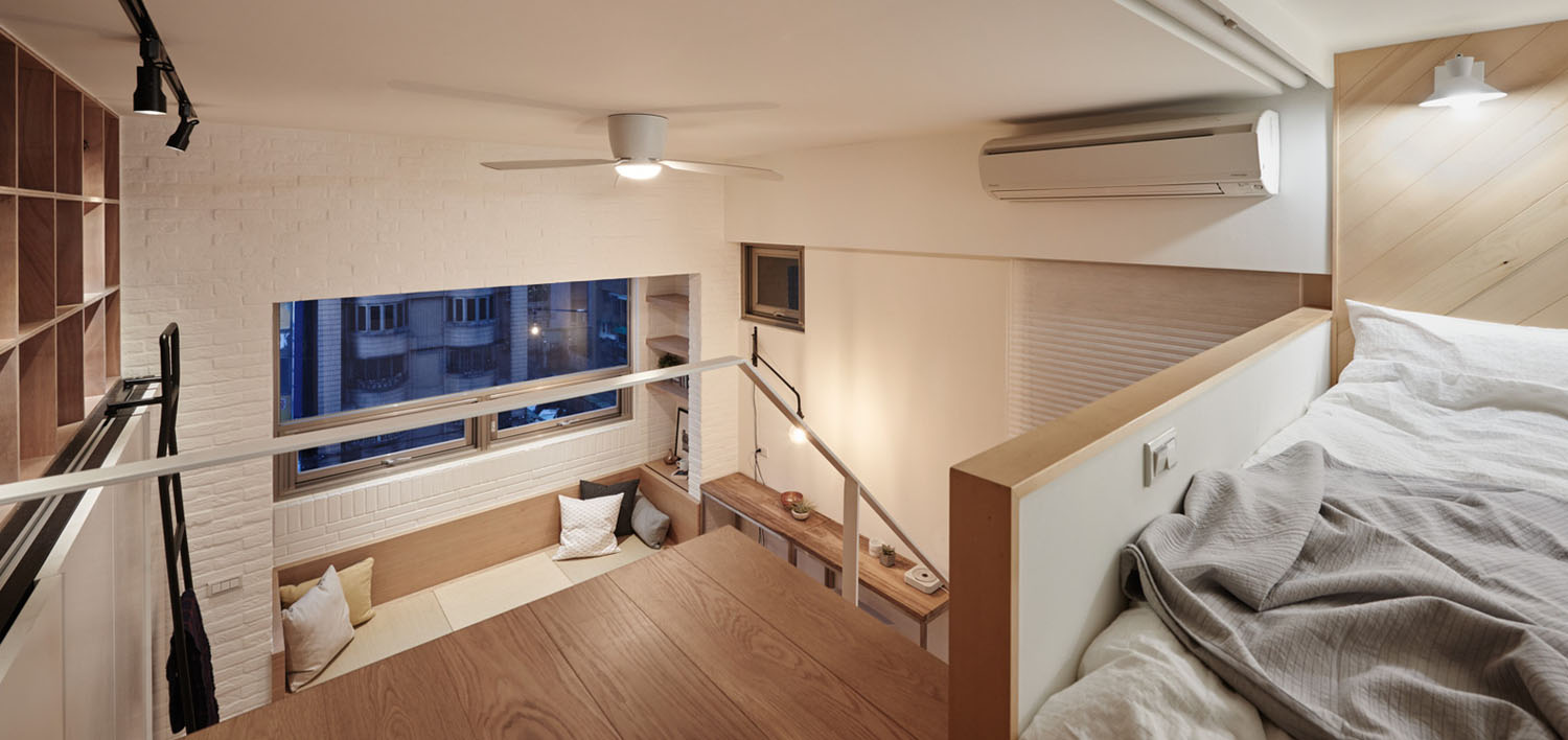 Tiny Studio Apartment In Taipei City With Sleeping Loft 