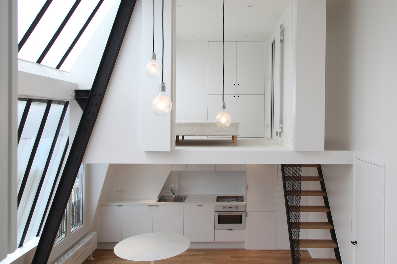 Studio Loft Apartment In Paris With Two Symmetrical Mezzanines Idesignarch Interior Design Studio Loft Apartment In Paris With Two Symmetrical Mezzanines Idesignarch Interior Design