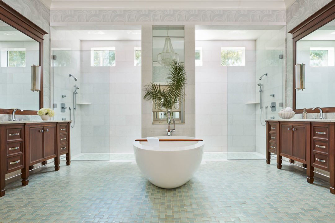 Elegant Soaker Tub in Master Bathroom