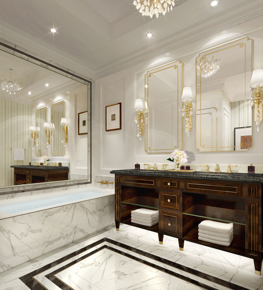 Trump Hotel Suite Marble Bathroom