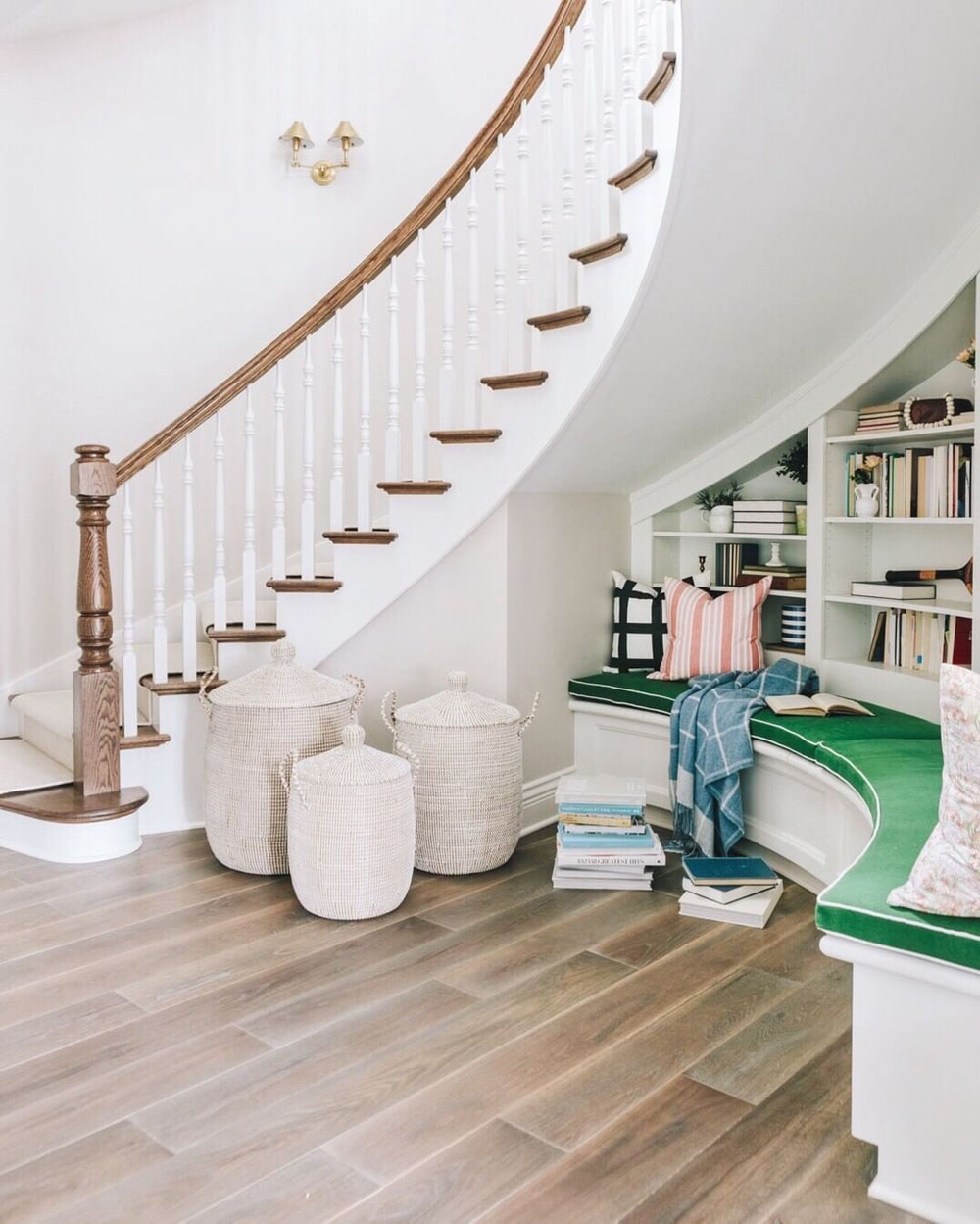 Southern Style Home Secret Staircase Reading Nook