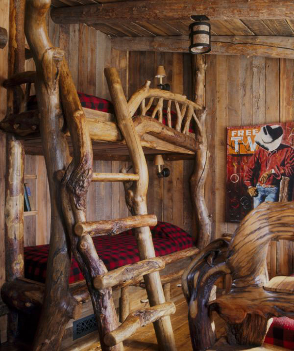Rustic Cabin-Style Bunk Beds