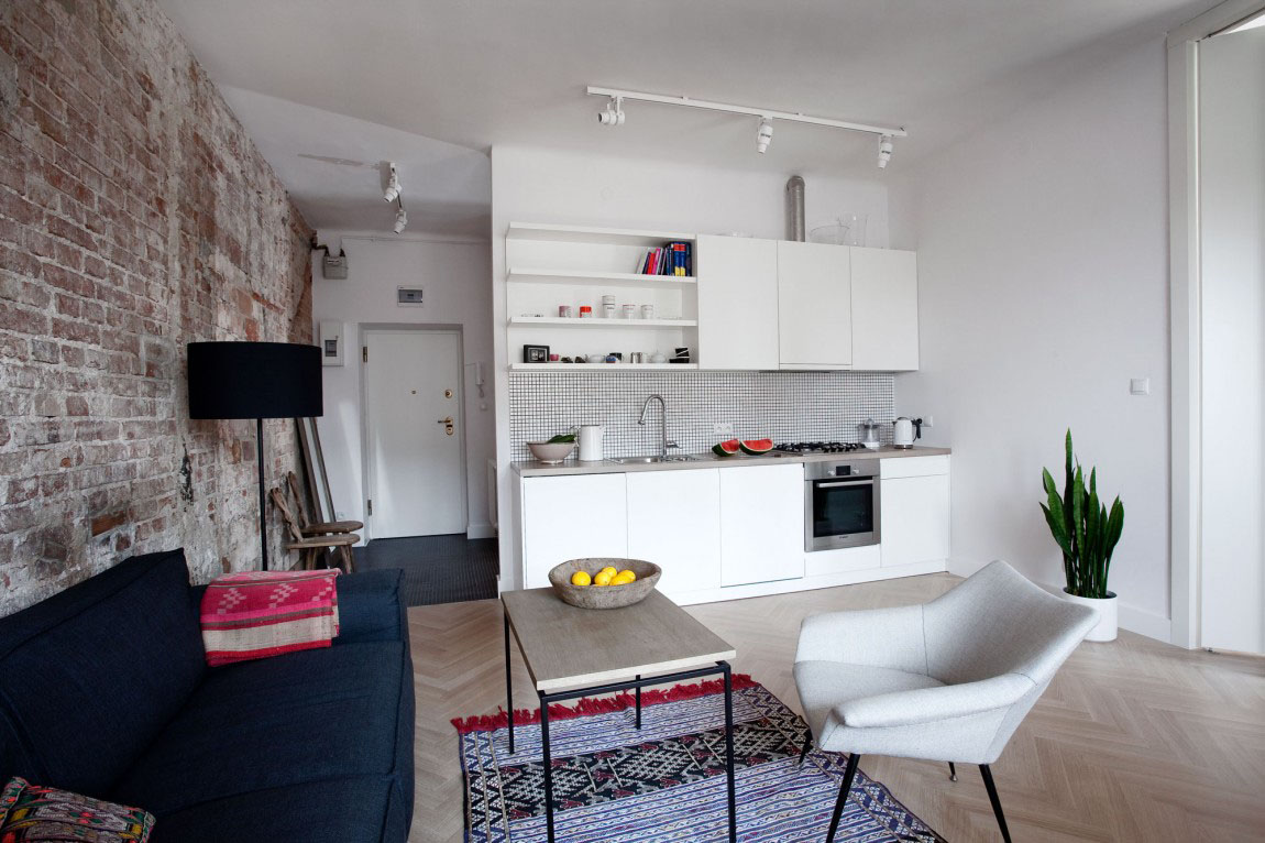Apartment with Small Modern Kitchen