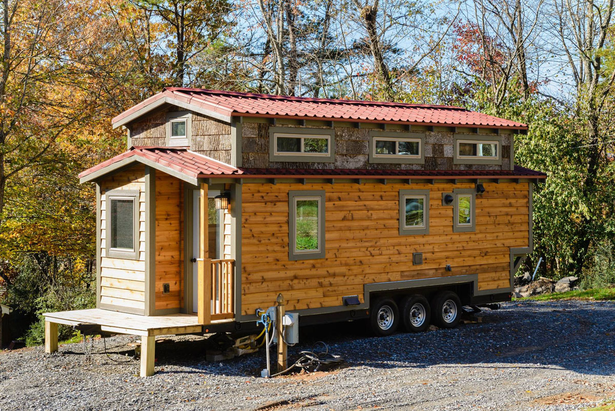 Craftsman Style Tiny Home Featuring Cedar Siding And