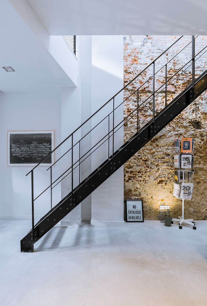 Modern Loft Apartment with Stone Wall